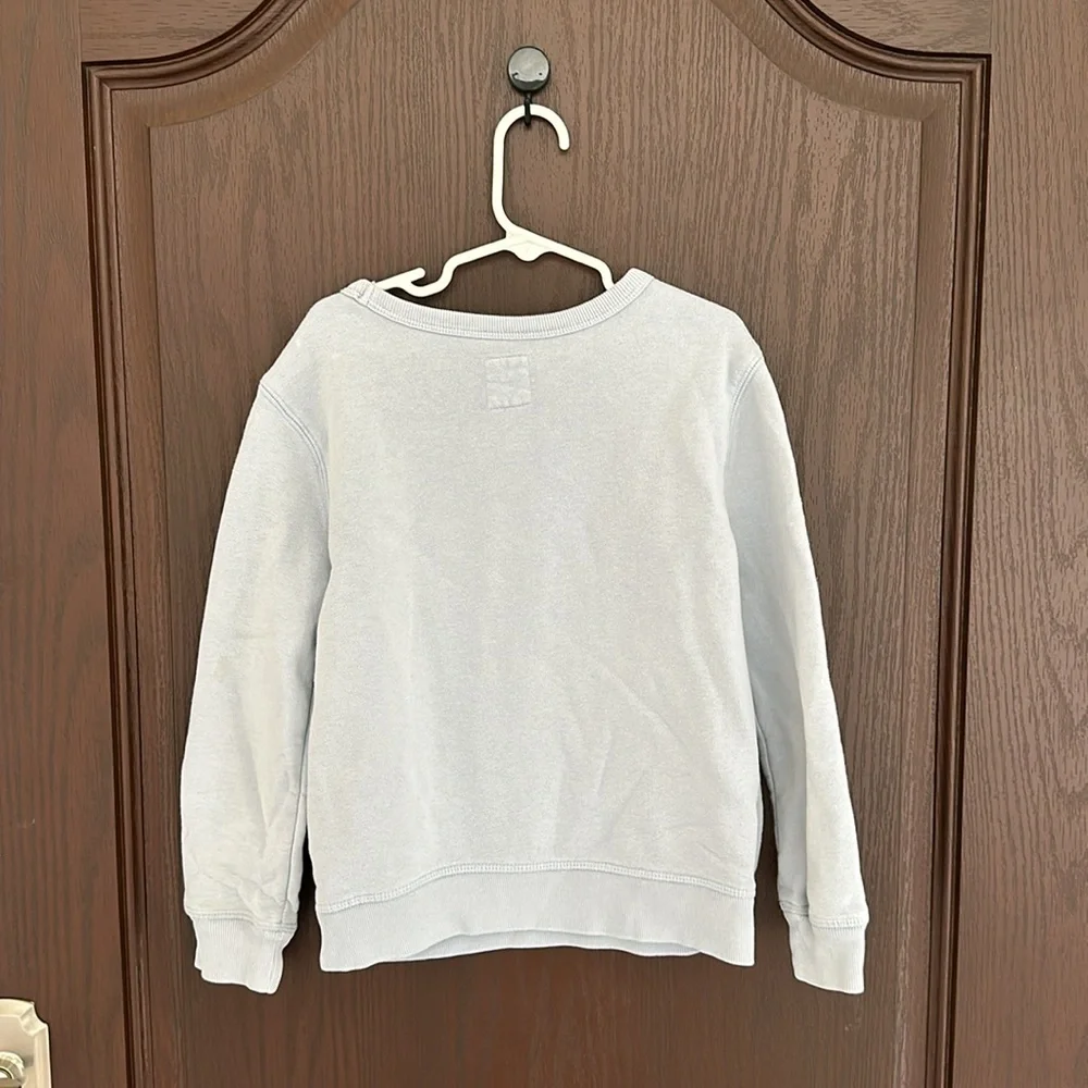 3/$25 GAP Kid Logo Fleece Sweatshirt Light Gray Size S Classic Crewneck Pullover